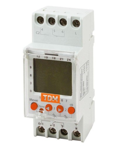 ТЭ822-2кан-1мин/7дн-44on/off-2х16А-DIN TDM (SQ1503-0003). Таймер электронный. TDM ЕLECTRIC в Рязани
