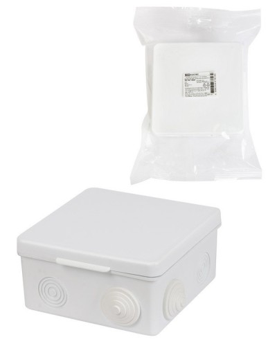 Коробка ОП 100х100х55мм, крышка, IP54, 8вх., белая (SQ1401-0923). Распаячная коробка. TDM ЕLECTRIC в Рязани