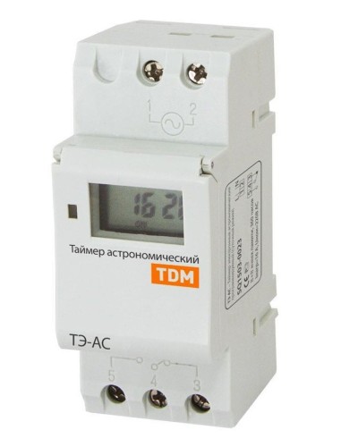 ТЭ-АС-1мин/24ч-8on/off-16А-DIN (астрономический) TDM (SQ1503-0023). Таймер электронный. TDM ЕLECTRIC в Рязани