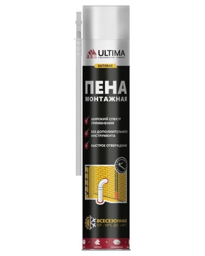 Пена монтажная бытовая ULTIMA, всесезонная, 700 мл: Пена монтажная в Рязани