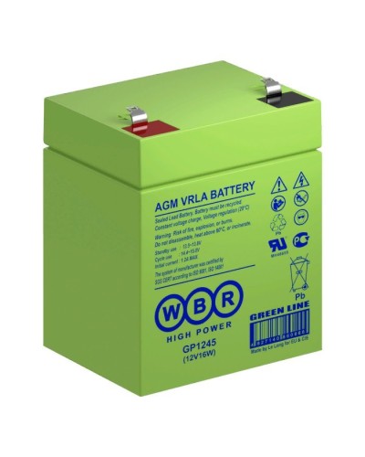 WBR GP1245 (12V16W). Аккумулятор герметичный свинцово-кислотный. WBR в Рязани