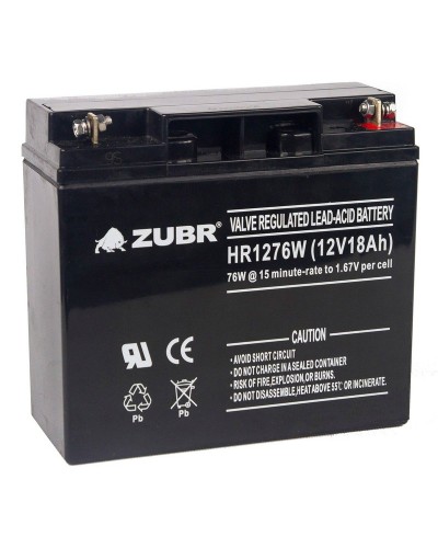 ZUBR HR 1276W (12V, 18Ah). Аккумулятор герметичный свинцово-кислотный. ZUBR в Рязани