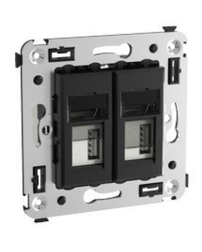 Розетка USB в стену Avanti черный квадрат (4402543). Розетка USB. ДКС в Рязани