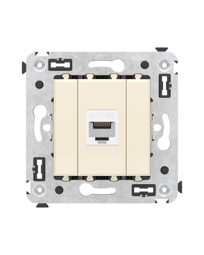 Розетка RJ-45 в стену, кат.5E, Avanti, одинарная, ванильная дымка (4405663). Розетка компьютерная. ДКС в Рязани