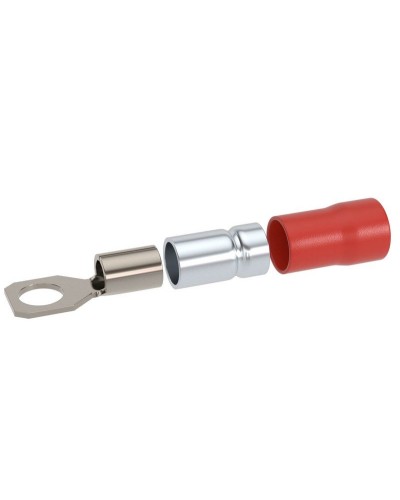 Наконечник НКИ 0,25-1,5 М5 (D5,3мм) с отверстием под винт (100 шт) (2A5P-DS-PVC). Наконечник с отверстием под винт и изолированным фланцем ПВХ, двойная гильза. ДКС в Рязани