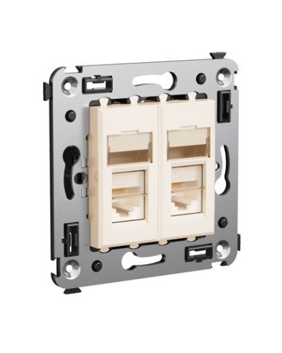 Розетка RJ-45 Avanti в стену двойная экранированная ванильная дымка (4405364). Розетка. ДКС в Рязани