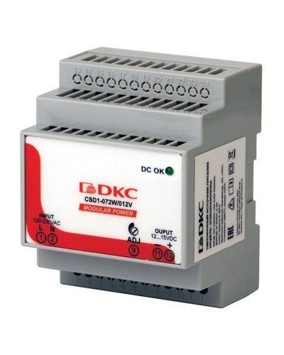 Источник питания однофазный 72Вт, 5А, 12В (XCSD1072W012VAA). Источник питания  MODULAR POWER однофазный. ДКС в Рязани
