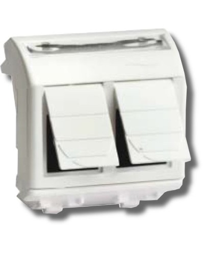 Розетка RJ-45 Brava 2 модуля белая (76656B): Розетка компьютерная с двумя разъёмами в Рязани