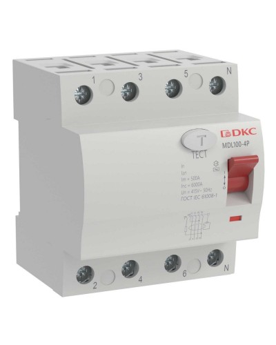 YON MAX MDL100 ВДТ, 4P, 30mA, 40A, АС (MDL100-4P2-40-AC). Автоматический выключатель дифференциальный (УЗО). ДКС в Рязани