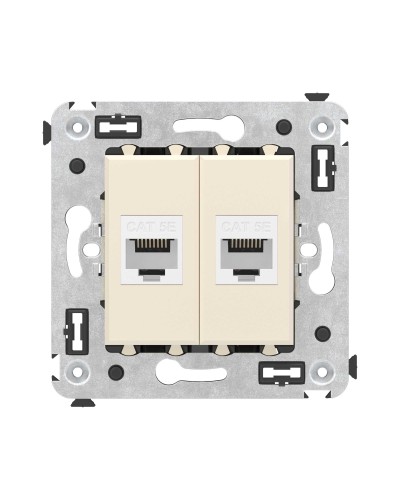 Розетка RJ-45 в стену, кат.5E, Avanti, двойная, ванильная дымка (4405664). Розетка компьютерная. ДКС в Рязани