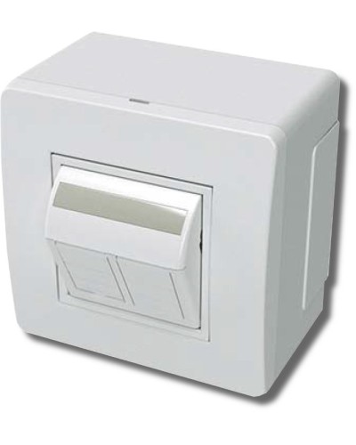 Коробка в сборе с 2 розетками RJ45, кат.5е, белая (10656): Коробка в сборе в Рязани
