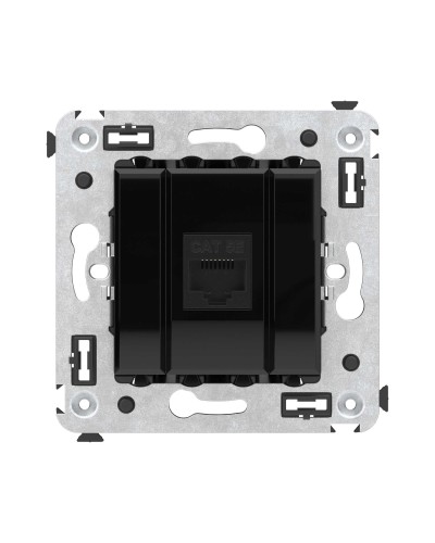 Розетка RJ-45 в стену, кат.5E, Avanti, одинарная, черный квадрат (4402663). Розетка компьютерная. ДКС в Рязани