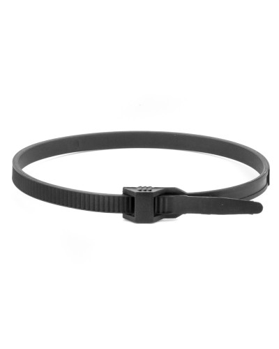 Хомут 9х300 P6.6 черный (100шт) (26502SR). Хомут с плоским замком. ДКС в Рязани