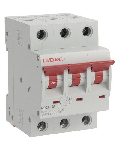 YON max MD63S 3P 10А 4,5кА C (MD63S-3PC10). Автоматический выключатель. ДКС в Рязани