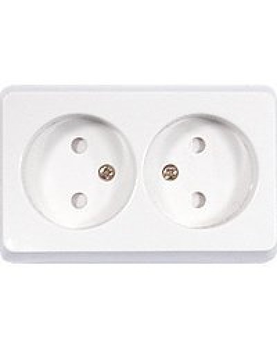 Розетка двойная открытой установки без з/к, бежевый, LK Standard (813601). Розетка без заземляющих контактов с защитными шторками. Экопласт в Рязани