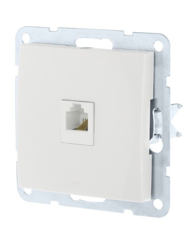 Розетка RJ-45 кат. 5е с накладкой, белый LK60 (866104-1). Розетка компьютерная. Экопласт в Рязани