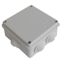 Коробка JBS100 100х100х55, 6 вых., 5P (0,15...2,5мм²) серая (43057HF-GR). Коробка монтажная, огнестойкая, без галогена. Экопласт