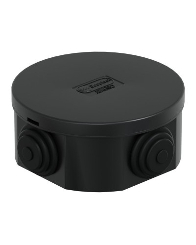 Коробка JBR080 D=80х40, 4 вых., IP44, черная (44005BL-1). Коробка монтажная. Экопласт в Рязани