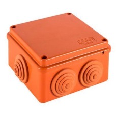 Коробка JBS100 100х100х55, 6 вых., 5P (1,5-10мм²) (43357HF): Коробка монтажная, огнестойкая, без галогена