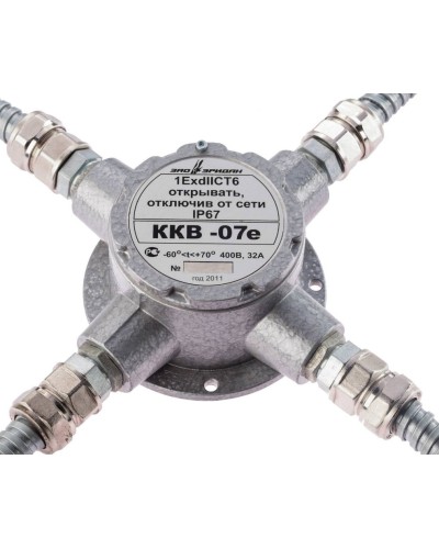 ККВ-07е-Ех-А-Р1-К-БК1, КВМ15+КВМ15+КВМ15+КВМ15. Коробка коммутационная взрывозащищенная крестообразная. Эридан в Рязани