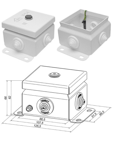 КМ IP55-0808 (без DIN рейки). Коробка монтажная электротехническая. Гефест в Рязани
