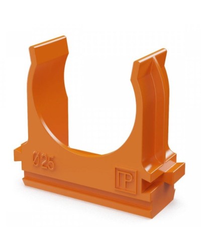Крепёж-клипса для труб АБС-пластик оранжевая D25 (100 шт) (PR13.0065). Крепление для труб ПВХ. Промрукав в Рязани
