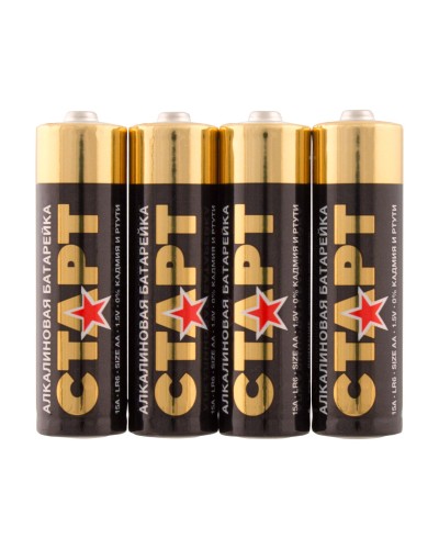 СТАРТ LR6-SH4-BOX (1,5 В, AA, LR6), упак. 4 шт.. Алкалиновые батарейки. СТАРТ в Рязани