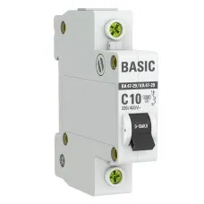 Автоматический выключатель 1P 10А (C) 4,5кА ВА 47-29 Basic (mcb4729-1-10C). Автоматический выключатель. EKF