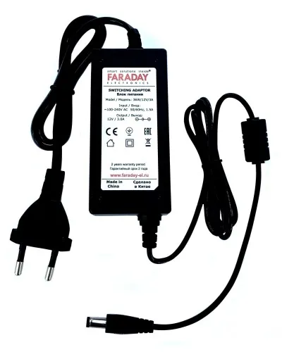36W/12V/3A. Импульсный блок питания в пластиковом корпусе. FARADAY в Рязани