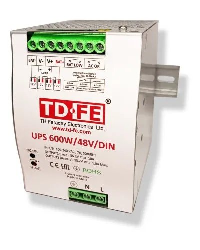 UPS 600W/48V/DIN. Источник вторичного электропитания резервированный. FARADAY в Рязани