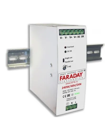 240W/48V/DIN. Блок питания. FARADAY в Рязани