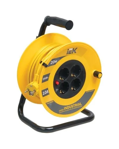 УК20 4 места, 20м (WKP15-16-04-20). Удлинитель на катушке Industrial. IEK в Рязани