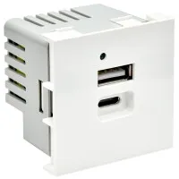 Розетка USB A+C 4,2А PRIMER РКЮ-25-40-П белый IEK (PR-KK40D-RU-0-2-AC-K01). Розетка USB. IEK