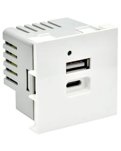 Розетка USB A+C 4,2А PRIMER РКЮ-25-40-П белый IEK (PR-KK40D-RU-0-2-AC-K01). Розетка USB. IEK в Рязани