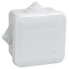 Коробка распаячная КМ41236 70х70х40 открытой проводки IP44 4 гермоввода серая (UKOZ11-070-070-040-K41-44). Коробка распаячная безгалогенная (HF) с защелкивающейся крышкой. IEK