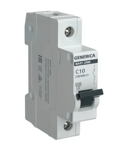 GENERICA ВА47-29М 1P C 10А 4,5кА (MVA21-1-010-C-G). Автоматический выключатель. IEK в Рязани
