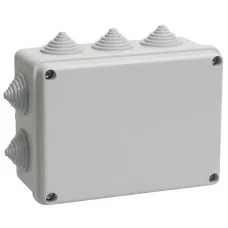 Коробка распаячная КМ41242 150х110х70 открытой проводки IP55 10 гермовводов серая (UKO10-150-110-070-K41-55). Коробка распаячная безгалогенная (HF). IEK