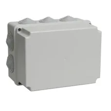 Коробка распаячная КМ41246 190х140х120 открытой проводки IP55 10 гермовводов серая (UKO10-190-140-120-K41-55). Коробка распаячная безгалогенная (HF). IEK