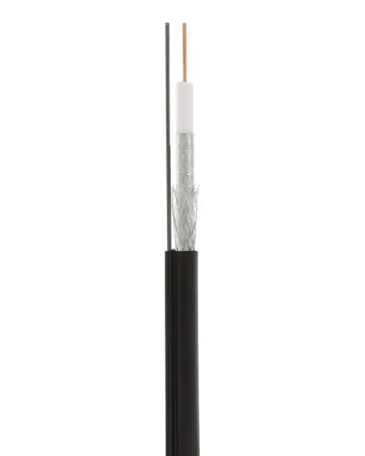 RG-11U, 75 Ом, CCS/Al/Al 83% + ТРОС*1 (бухта 305 м), черный OUTDOOR (01-3021). Кабель коаксиальный радиочастотный. Rexant в Рязани