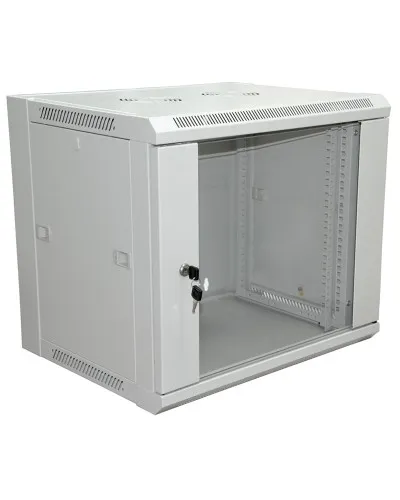 Шкаф телекоммуникационный 19 настенный 12U 600×450×635 мм (ШxГxВ) - передняя дверь стекло, боковые стенки съемные (разобранный) RAL 7035 (04-2202). Шкаф телекоммуникационный 19 настенный 12U. Rexant в Рязани