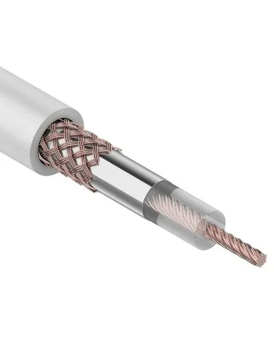 RG-58 A/U, 50 Ом, Cu/Al/Cu, 64%, 100 м, белый (01-2001). Кабель коаксиальный радиочастотный. Rexant в Рязани