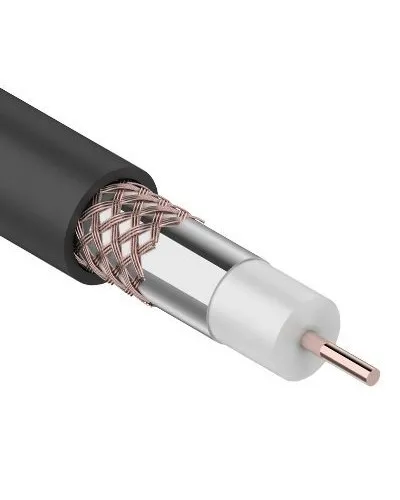 RG-6U+Cu, 75 Ом, Cu/Al/Cu, 64%, 100м. OUTDOOR REXANT (01-2222). Кабель коаксиальный радиочастотный. Rexant в Рязани
