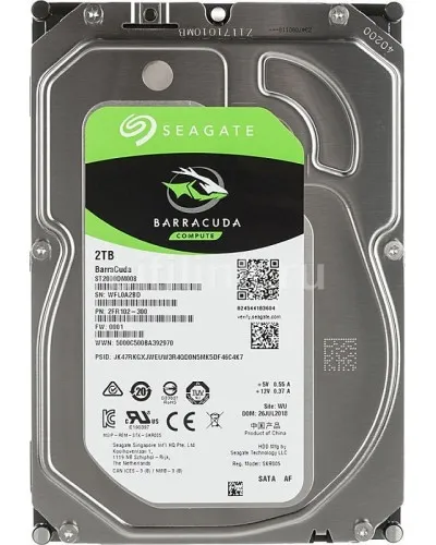 HDD 2000 GB (2 TB) SATA-III Barracuda (ST2000DM008). Жесткий диск (HDD) для видеонаблюдения. Seagate в Рязани