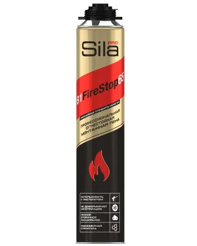 Пена огнестойкая Sila Pro B1 Firestop 65, 850 мл: Пена монтажная профессиональная в Рязани