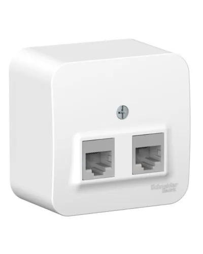 BLANCA розетка RJ45 2-местная, кат. 5Е, открытой установки, белый (BLNIA045451). Розетка компьютерная с изолированной пластиной. Systeme Electric в Рязани