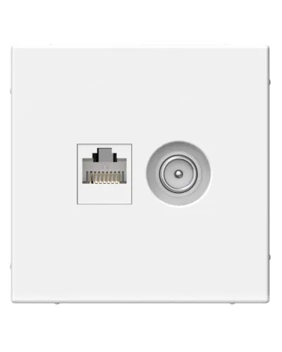 ArtGallery розетка двойная RJ45+TV, кат. 5Е, скрытой установки, механизм, белый (GAL000189). Розетка компьютерная + TV. Systeme Electric в Рязани