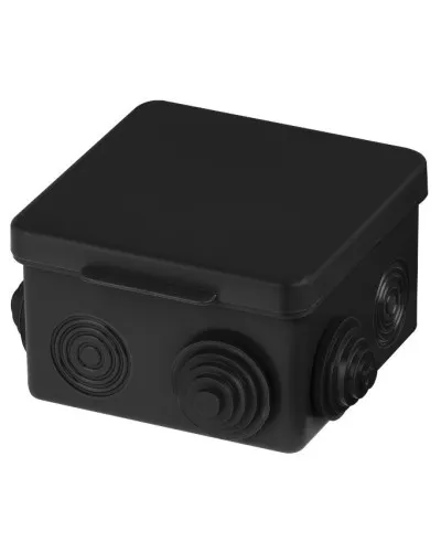 Распаячная коробка ОП 80х80х50мм, крышка, IP54, 7вх., черная TDM (SQ1401-0912). Распаячная коробка ОП. TDM ЕLECTRIC в Рязани