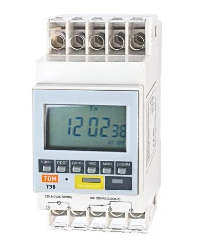 ТЭ8A-1мин/7дн-8on/off-16А-DIN TDM (SQ1503-0002). Таймер электронный. TDM ЕLECTRIC в Рязани