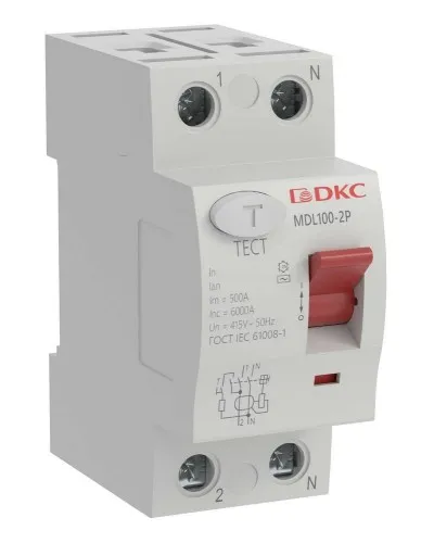 YON MAX MDL100 ВДТ, 2P, 10mA, 16A, АС (MDL100-2P1-16-AC). Автоматический выключатель дифференциальный (УЗО). ДКС в Рязани