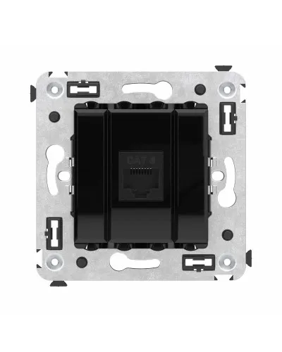 Розетка RJ-45 в стену, кат.6E, Avanti, одинарная, черный квадрат (4402693). Розетка компьютерная. ДКС в Рязани